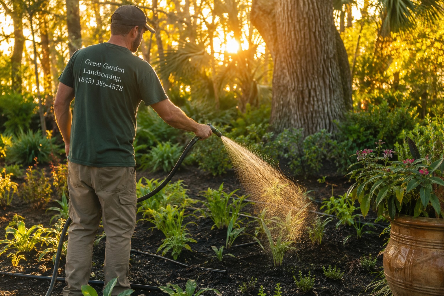 Plantation garden watering schedule in Johns Island SC