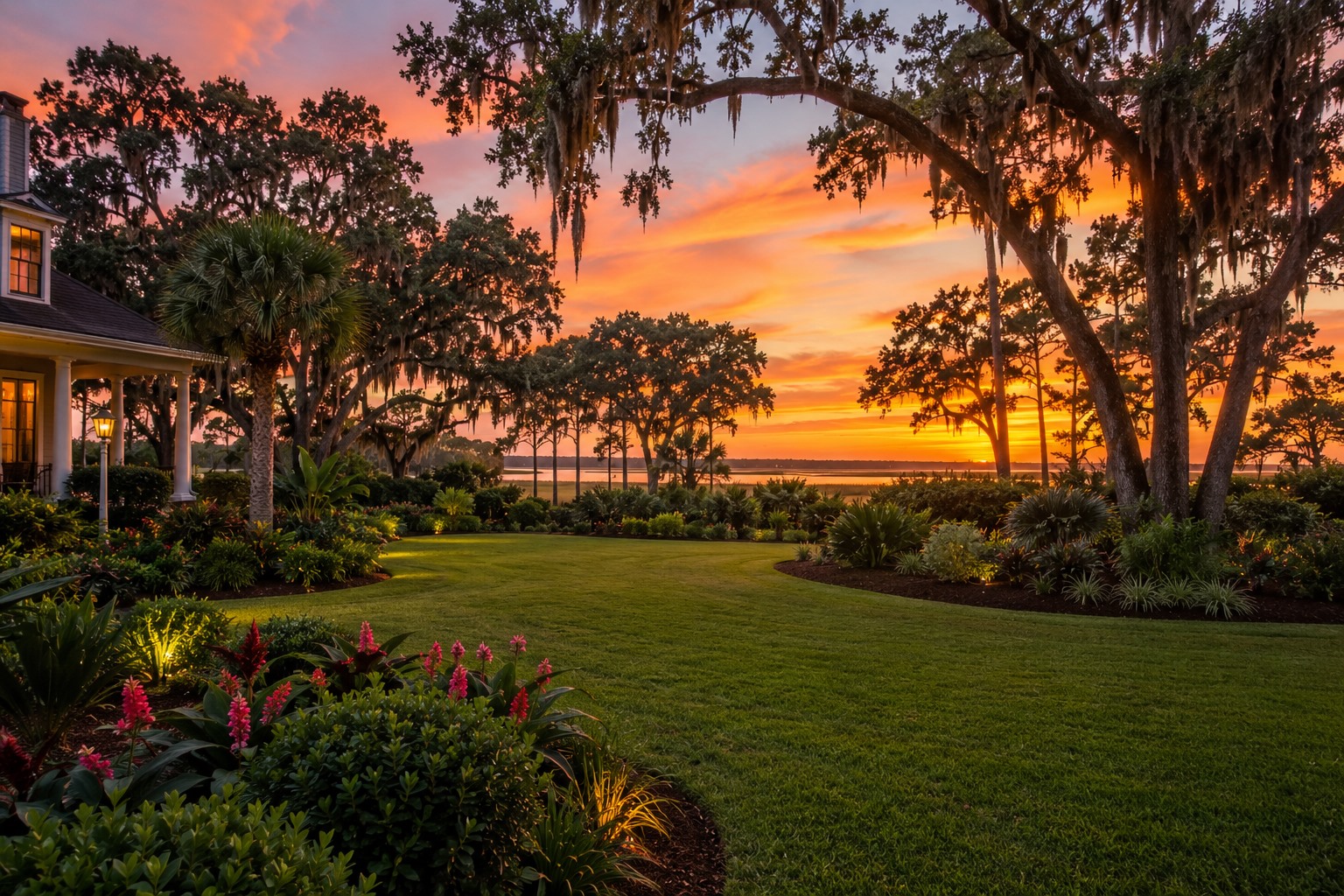 Beautiful Lowcountry landscape at dusk